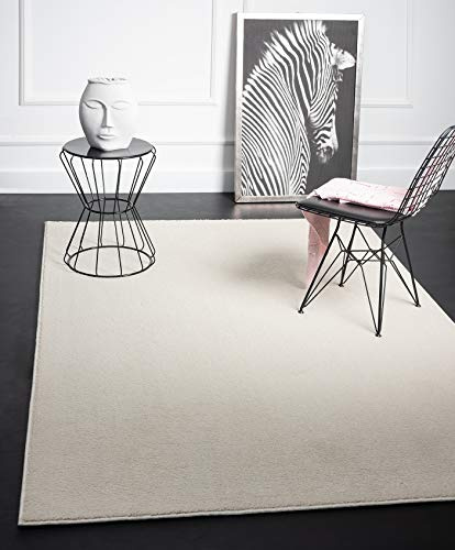 Mia's Teppiche Emma - Alfombra Redonda para salón, Pila Corta, Beige - 120 cm Redondo
