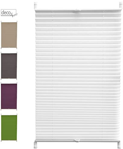 Deco4Me Plissee ohne Bohren (70 x 220 cm, Weiß Crash) - Blickdicht, lichtdurchlässig, Keine Verdunkelung - Jalousien zum Klemmen - Faltrollos für Fenster