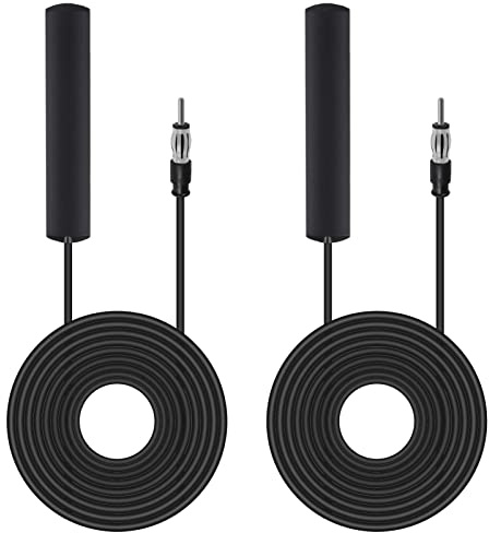 2Pcs Universal Car Radio Antenna AM FM Hidden Windshield Adhesive Mount Patch Antenna for Vehicle Truck SUV Stereo in Dash Head Unit CD Receiver Player Audio HD Radio Player Amplifier