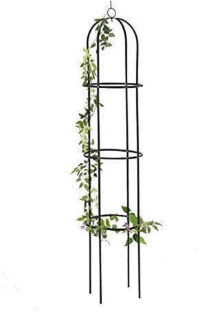 Trintion Metal Garden Obelisk 1.9m Heavy Duty Tubular Plant Cage Climbing Plants Support for Roses Climbing Vines Flowers Vegetables Obelisk Decor