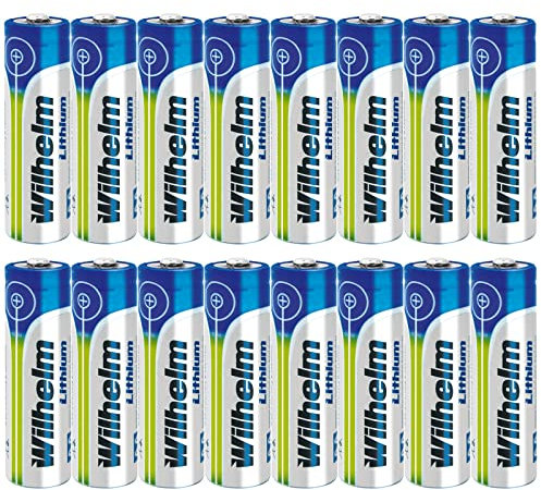 16 x Wilhelm Lithium AA Mignon Batterien LR6 1,5V Lithiumbatterie