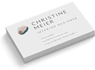 Visitenkarten personalisiert | Interior Designer | 1-seitig | Querformat | Menge + Papier zur Auswahl | selbst gestalten | hochwertiger Druck | 350 g Qualitätsdruck | Raumgestaltung (1000 Stück)