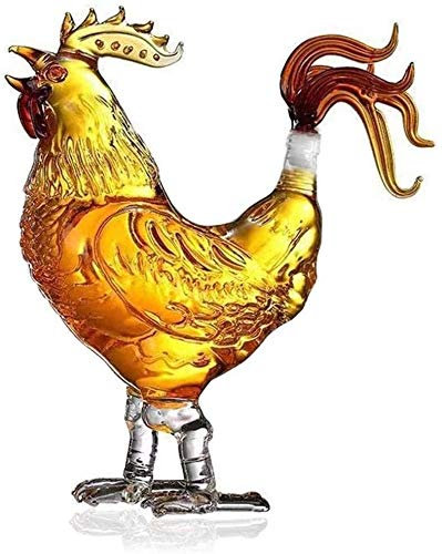 Estante para botellas Estante para vinos Soporte para copas de vino Decantador de licor Licor en forma de gallo Decantador de whisky Gallo Botella de whisky 1000 ml Botella de vidrio de borosilicat