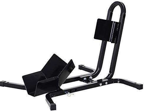 HOMCOM Cavalletto per Moto Regolabile su 3 Livelli, Blocca Ruota Moto 250 kg max in Metallo con Fori, 60x55x43 cm, Nero