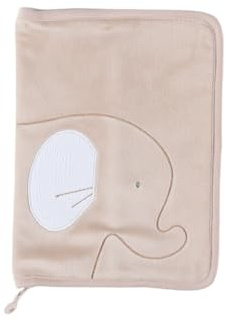 Noukie's - Protège Carnet de Santé Bali l'éléphant - Veloudoux - Taupe