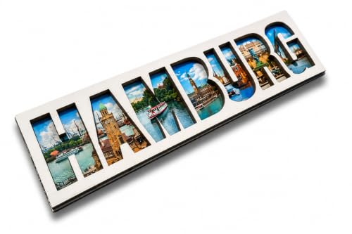 Hamburg Souvenir Magnet aus Holz mit Schriftzug , Hamburg Kühlschrankmagnet , Hamburg Geschenk, Reiseandenken aus Hansestadt Hamburg , Hamburg Souvenir.HHYZ02