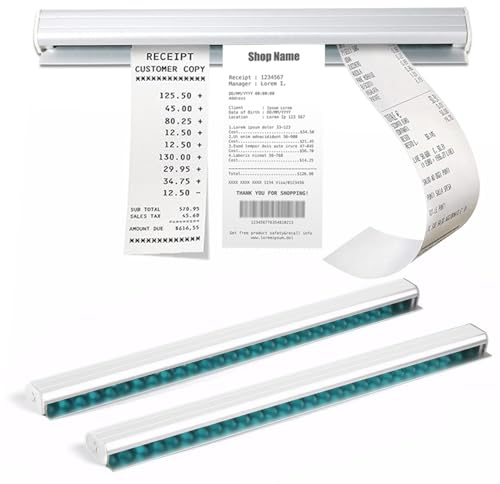 Prmape 2 Stück Bonhalter Gastronomie, Bonleiste 30 Cm, Bonschiene Bonleiste Gastronomie Bonhalter Notizleiste, Selbstklebend Aluminium Bestellhalter für Küche Hotel Bar Büro Bestellungen Ticket