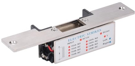 Electric Door Strike Lock, 12V Electric Strike Lock NC Mode Fail Secure Fail Safe for Door Access Control System for Cylindrical or Mortise Indoor Use