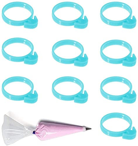 10 fascette in silicone per sacchetti da pasticceria in silicone per glassa, cravatte per decorare torte, fascette per tubazioni, cravatte per torte alla crema, forniture per cupcake, biscotti