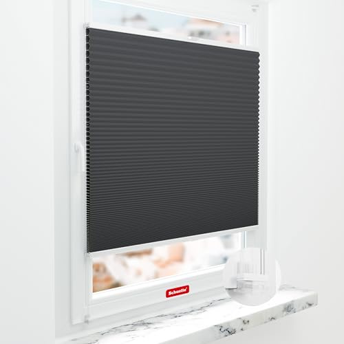 Schuette® Wabenplissee ohne Bohren ● Blackout x Honey ● Night Rider (Anthrazit) ● 40x120cm (Breite x Höhe) ● Suprafix Klemmhalter Incognito X ● 60 Sekunden Montage