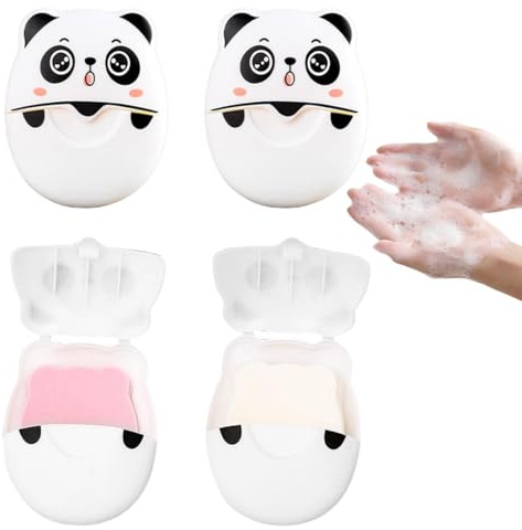 KEWUF 2 Pezzi Sapone Carta, Monouso Portatili Saponette, Fogli di Sapone Portatili, Getta Portatile Mini Sapone, Sapone da Viaggio, per Sapone Portatile Smaltimento per Viaggi All'aperto