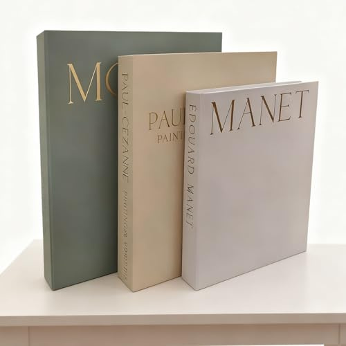 WIYETY Livres décoratifs pour la décoration de la maison : lot de 3 pièces en lin, fermeture magnétique, livres décoratifs, boîte élégante pour livres, faux livres, rangement et décoration de table