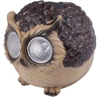 GALPADA Lampada a LED Decorativa a Forma di Gufo in Resina Marrone Luce Notturna Delicata, Alimentazione 12v, per Atmosfera Notturna e Arredamento Casa