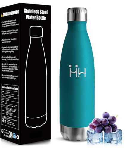 Mulbijeo Termisk vattenflaska för barn, 500 ml BPA-fri, vattenflaska, 18/8 rostfritt stål, läckagesäker termisk flaska, rostfritt stål flaska för skola, yoga, kontor och utomhusaktiviteter