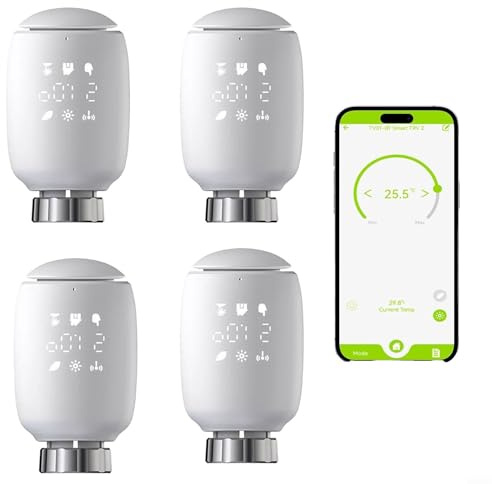 Smart Heizkörperthermostat, Smart Heizungsthermostat mit App-Funktion, Zigbee-Smart-Home Thermostat,WLAN Heizungsthermostat,Sprachsteuerung,geräuscharm,Frostschutz und Kindersicherung