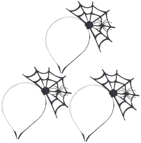 ARTSEWPLY 3stücke Spinnennetz-haarreif Halloween-netz-haarbänder Cosplay-spinnennetz-haarspangen Party-haaraccessoires für Kostümpartys und Alltag