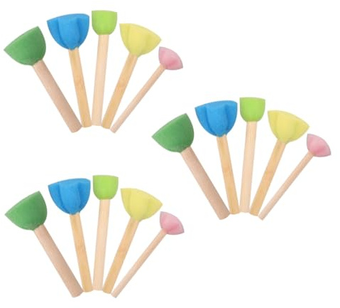 Kisangel Lot de 15 Tampons en Éponge à Peindre pour Garçon et Filles Éponges de Peinture Dessin Animé Lavables et Réutilisables Accessoires Créatifs pour Activités Artistiques et Dessin