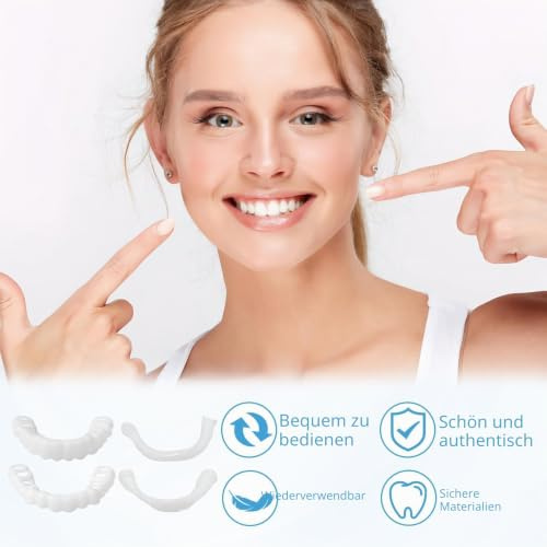 Prothèse Dentaire Amovibles à Clipser, Dents Amovibles à Clipser, Dentier Silicone, Kit de Réparation de Prothese Dentaires, Pour Toutes les Occasions Sociales