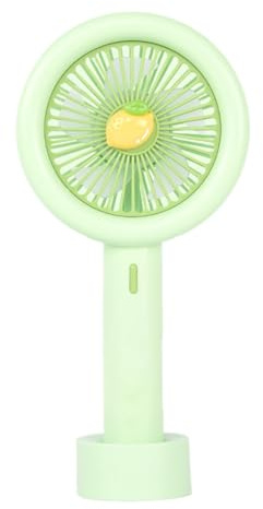 Small Desk Fan - Ultra Quiet Portable Mini Handheld Fan | ABS Build, 13.4x18.3x7.1cm Compact 105.5g Design, Type-C Charging, Purple Green Yellow Colors for Adults Kids Outdoor