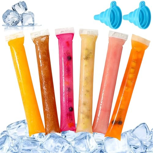 302 Pièces Refermables Sacs à Popsicle Sans BPA Moule à Glace Livré avec