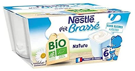 Nestle P'tit Brassé Bio Nature – 4 x 90 g – ab 4/6 Monaten