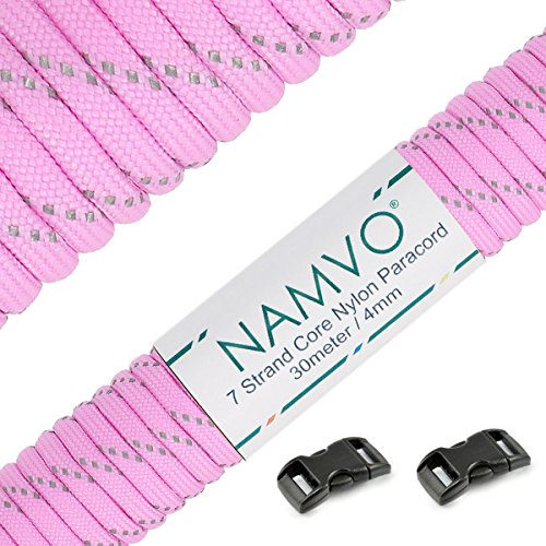 Namvo 550 Paracord Mil Spec Type III 7 Strand Parachute Cord Total Length 100ft/30 Meters Solid Color
