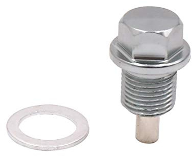 sourcing map M14x1.25 Gris Tornillo Magnéctico para Drenaje de Carter de Aceite con Arandela para Motor de Coche