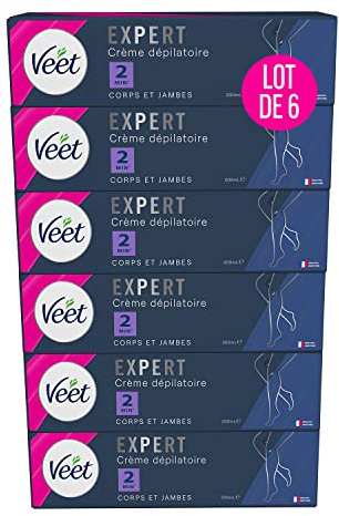 Veet Expert - Lot de 6 Crèmes Dépilatoires 200 ml