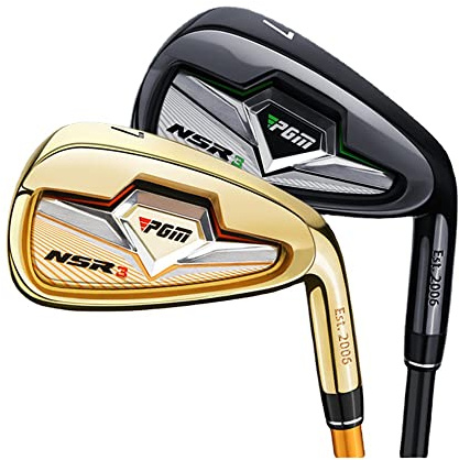 Fer de golf pour adulte – Fer de golf gaucher/droitier, noir doré #7 fer de club de golf pour homme et femme