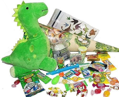 101648 gefüllte Riesen Schultüte 50cm mit Dino zum Schulanfang Schulkind Kita Studium Geschwistertüte Geschenk Dinosaurier