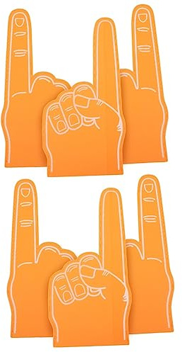 Gadpiparty 2 Sets Riesen-schaumstofffinger Für Cheerleading Sportspiel-Requisiten Geräuschmacher Für Partys Und Veranstaltungen Hände Riesenfinger 3 Stück X 2
