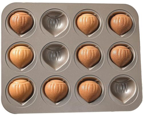 Sanfly Molde De Pastel De Castaño 3D Molde para Hornear Antiadherente Madeleine 12 Cavidades Cavidades Madeleine Cake Porta Herramientas De Decoración De Postres