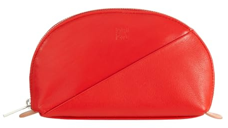 DUDU Mini Pochette per Borsa in Pelle, Astuccio Porta Trucchi da Viaggio, Piccola Trousse con Cerniera da Borsetta, Design Colorato Rosso fiamma