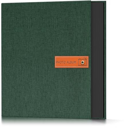 Popotop Photo Album 4x6 200 Pockets Photo with Label, Linen Hardcover Photo Albums for Wedding Gifts Baby Memory Travel Anniversary Brithday School, Picture Book with Horizontal & Vertical Photos