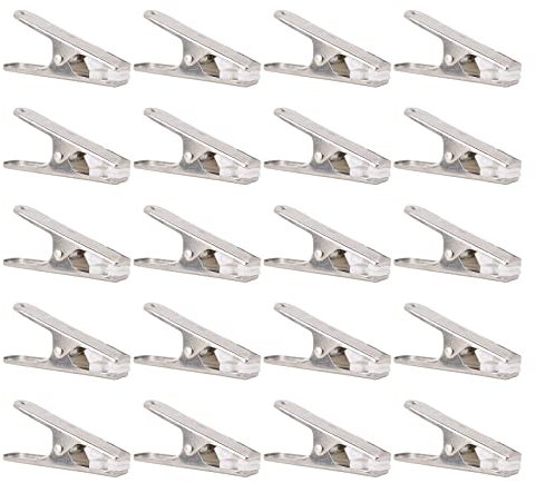 20 mollette in metallo in acciaio inox, mollette per bucato, mollette per biancheria intima, mollette da cucina, sacchetti per alimenti, clip in metallo e chiusure per appendere