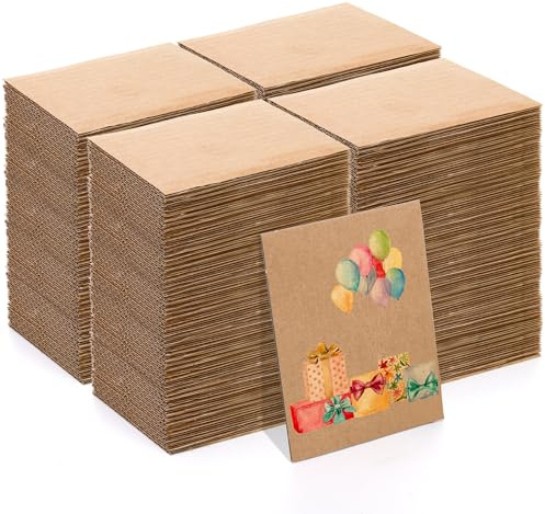 Hacaroa 400 Pack Corrugated Cardboard Sheets 2mm Thick, 4.5 x 3.5 Inch Flat Cardboard Inserts Dividers, Brown Kraft Cardboard Separator Filler Pads for Mailing, Shipping, Crafts