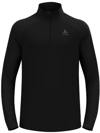 Odlo Hommes Essential Ceramiwarm Mid Layer Half-Zip Vêtements De Course Maillot De Course Black - Black - Noir XXL