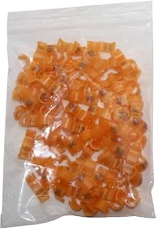 100 Stück Innendurchmesser 2,7/3/4/4,5/5 Mm Taubenpapageienbeinringe Kanarienclipring Vogelpapageienbeinringe,Orange