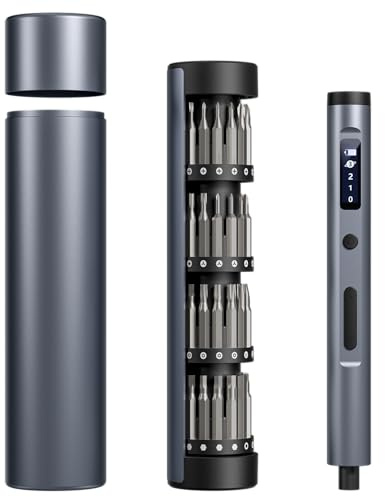 Mini Electric Screwdriver Cordless Set - 60-in-1 rechargeable Precision Screwdriver Set with 4 LED Lights, 3-Level Torque, Aluminum Magnetic Storage Box for Laptop/PC/Phone/Watch/Camera