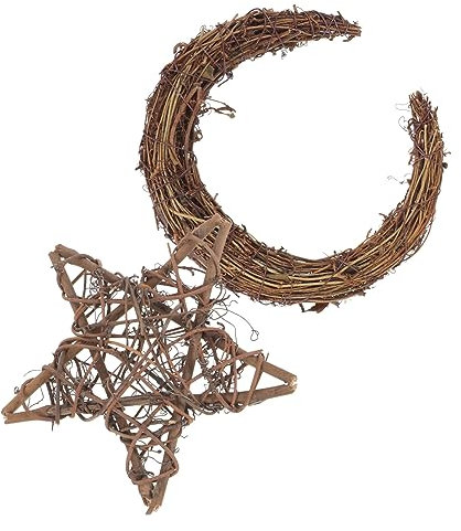 COLLBATH 2stücke Rattan-Kranz ø Natürlicher Weinreben Rohling DIY Türkränze Für Basteln Und Weihnachtsdekoration Vintage Landhausstil