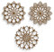 Tres Aristas | Mandalas Decorativos Pared | Juego de 3 Piezas | Diseño Moderno y Exclusivo | Decoración para Salón, Dormitorios y Espacios Elegantes | Ideal para Decoración de Hogar (Bronce)