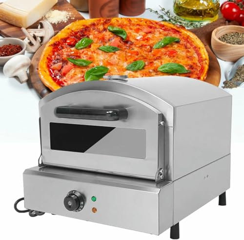 GFXYQPDNV Electric/Gas Pizza Oven Countertop, 12 Inch Commercial Pizza Oven with Adjustable Temperature, Oven Light and 60 Minute Timer,110V