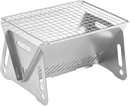 Tragbarer, faltbarer Edelstahl-Grill, für Terrasse, Camping, Grill, Holzofen, Feuerofen