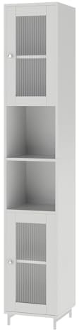 Vicco Mobile da bagno Malte, Bianco, 30 x 171.5 cm | per la conservazione di accessori da bagno e combinabile con Malte