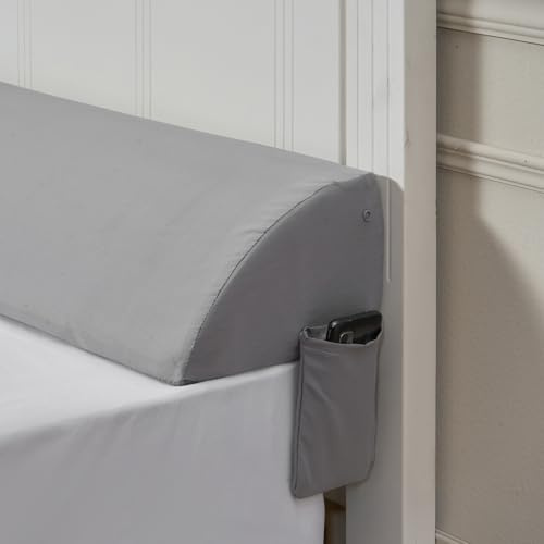 VEVOR Sängkudde för sänggavel, king size, 193 x 15 cm säng mellanrumsfyllning, fyllning 0–10 cm mellanrum mellan sänggavel och madrass, 25D skummadrass kil huvudgavel kudde med sidoficka, för ryggstöd