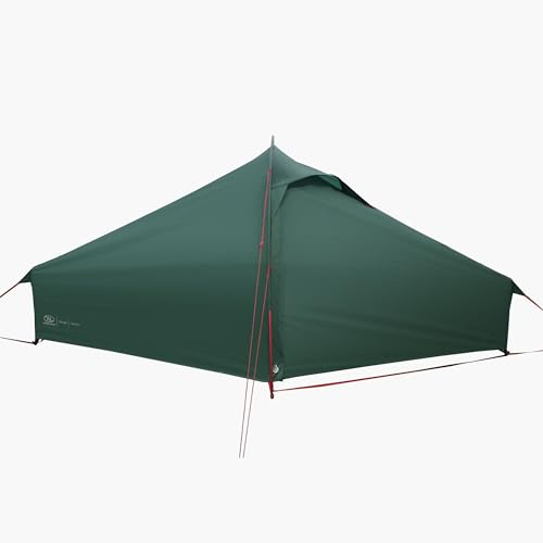 Highlander Refuge 1 Person Tent Pine Green - Lightweight Alloy Pole Hoop Tent 4000mm Waterproof HH with Sewn-in Groundsheet, Enhanced Ventilation, Quick Pitch for Wild Camping Hiking Backpacking UK