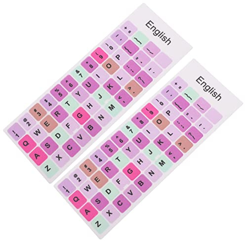 Mikinona Autocollant Pour Clavier D'ordinateur Portable 2 Pièces Lettres Anglaises Changement Facile Éducation Linguistique Adapté Aux Claviers Standards