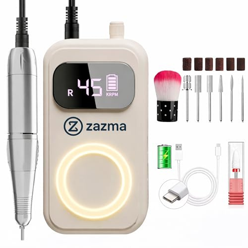 Torno de Uñas Profesional Recargable y Silencioso – Lima Eléctrica Portátil con Pantalla LED para Control Preciso – Ideal para Manicura y Pedicura en Casa – Para Uñas de Gel, Acrílicas
