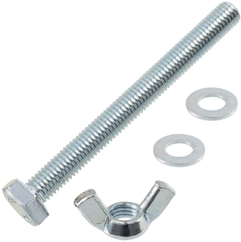 AERZETIX - Kit ensemble de 10 écrous papillons à oreilles M10 + 20 rondelles plates + 10 boulons M10x100 mm à tête hexagonale | en acier