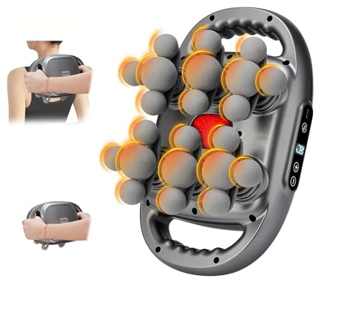 Pistola da massaggio professionale a 22 teste, pistola massaggiante per massaggio muscolare, 9 modalità e 9 velocità, per gambe, braccia, taglia, schiena, glutei e corpo intero (grigio)